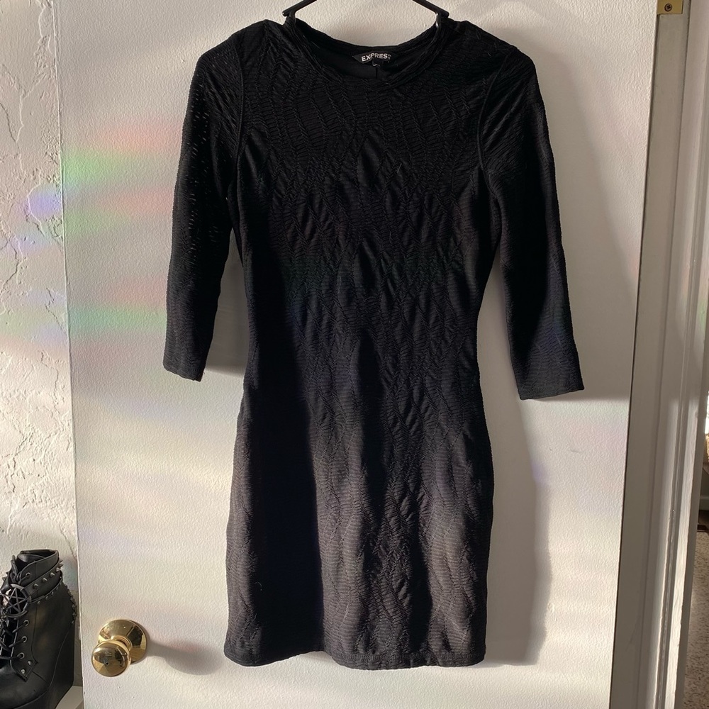 Express women’s extra small mesh sleeve stretch dress